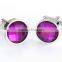 Men's Stainless Steel Cufflinks with purple Back