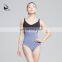 117141016 Contrast Color Joint Belt Elegant Leotard