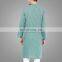 Latest Design Muslim Men Thawl Middle East Islamic Clothing For Men Green Striped Muslim Men Two Pieces Set Kurta