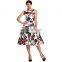 2016 BAIYIMO Sleeveless Midi Floral Print Women Evening Party Casual Cotton Dress