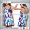 one piece women short jumpsuit with cotton sharp coloured floral print design OEM custom 2016