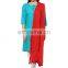Solid Red Pompom Cotton Dupatta Stole