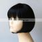 Short Straight natural black Cosplay Wig heat resistant fiber Bob Style synthetic Hair Wigs cheap party wigs