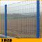 Black Powder Coated Curved Security Fence With 80x80mm PostGreen PVC Coated 3D Curved Wire Mesh Fence