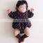 INS Autumn and Winter Infants and Young Children Retro Floral Romper Baby Girl Sanding Floral Outing Romper