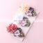 Girl Big flower Boutique Hairbands Pearl Floral Patchwork Nylon headwear 8colors