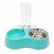 Hot Sale 2 in 1 Pet Water Bottle and Stainless Steel Food Bowl Dual Purpose Pet Feeder