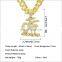 Custom Name HipHop Jewelry 26 Iced Out Diamond Cursive Baguette Letter Name Bling Pendant Necklace