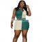 Custom brand  Fashion Women 2 Piece Set Plus Size Clothes Crop Top Casual Two Piece Skirt Set