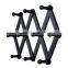 K&B wholesale hot sell black expandable wooden wall mounted multi-hooks coat rack