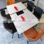 luxury modern extendable scandinavian marble top dining dinning table and chair combination 6 chairs dining table set