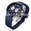 New Design sport watch chronograph silicone band blue waterproof  watch brands luxury wrist watches for men
