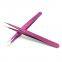 Stainless steel macaron purple hand account tool tweezers graft eyelashes multifunctional bird's nest straight elbow diy cute sticker straight head