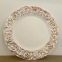 Wholesale Cheap Party Dinnerware Plastic Floral White Charger Plates With Rose Gold Rim