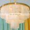 Modern Alabaster Chandelier Pendant Light Brass Lamp
