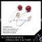 2015 Fashion Winter Latest Design 925 Sterling Silver Yellow Gold Plate Red Seed Double Sides Pearl Earrings for Ladies