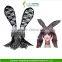 Halloween Rabbit Bunny Ears Mask Party Headband With Lace Eye Mask Costume New