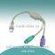 USB to 2*PS2 converter cable