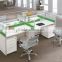 Modern Cheap Office Cubicle Partition Green White X Shape Workstation (SZ-WS911)