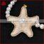 Natural starfish pendant with zircon pave on edge with pearl rhinestone jewelry