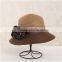 QXSH0029B Facotry wholesale wide brim straw hat New summer ladies boater beach hat with flower bowknot