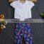 HOT 2016 New 2Pcs Baby Girls Lace T-Shirt Tops And Flower Pants Outfits Clothes