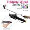 Mobile accessories new products foldable seflie stick monopod cable selfie stick tripod