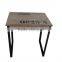 Antique solid wood set of 3 side table with metal stands
