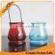 Custom Colored Glass Candle Jar With Metal Handle Cheap Price