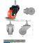 Orange Swivel Bolt Hole Caster Wheel