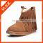 Hot winter black tassel rubber boot