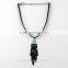 Antique Choker Collar Necklaces Women Simple Black Leather Triangle Pendant Wholesale Tassel Jewelry Deco Turquoise Necklace