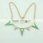 Wholesale gold chin enamel jewelry fashion triangle shape woman necklace set                        
                                                                                Supplier's Choice