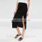 latest skirt design pictures high rise waist thigh high split jersey midi skirt