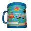 sport style colorful words engraved cool football pattern 3D silicone mug