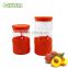 Multifunctional glass jar for food/candy with fancy design silicone sleeve 100% BPA free