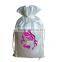 Pink Drawstring Satin Hair Bag