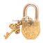 Indian Art Villa Vintage Style Antique Marshal Design Lock with 2 Keys for Home Temple Gift