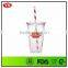 Eco 450 ml / 16 ounce Plastic Starbucks double wall tumbler mug with straw