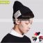 New Fashion BLACK Letters Patch Embroidered Wool Cap For Women Men Winter Warm Kintted Hat Travel Lovers Beanies Hats