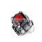 15MM Stainless steel vintage antiqued silver AAA red zircon ring steam punk jewelry 6240023