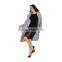 Pretty steps 2015 winter luxurious feel grey Soft-touch woven fabric Notched lapels Smart Tailored Long Line Coat