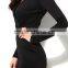 White Plain Ruffle Cross Collar Knit Dress new ladies dress