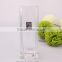 high clear square blown glass vase