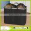 Collapsible Crush Double Sorter Laundry Hamper with Mesh Top and Aluminum Rim, Black