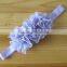 2016 New style wholesale fancy colorful elastic bead center korean flower baby headband