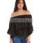 Latest Fashion Blouse Design Off Shoulder Sexy Ruffle Tops for Women Plus Size Tops Wholesale