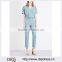 Customized Lady's Apparel Elasticated Waist Short Sleeves N-neck Woven Jumpsuit(DQM002J)