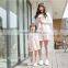 Hot selling wholesale srtipe white flower new model mother daughter matching girl dress