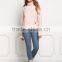 MGOO Customized Pink Distressd Hoodies For Ladies 100 Cotton Terry Tops Turtle neck Long Sleeves sweatshirts